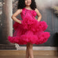 Girls magenta Knee length Party frock