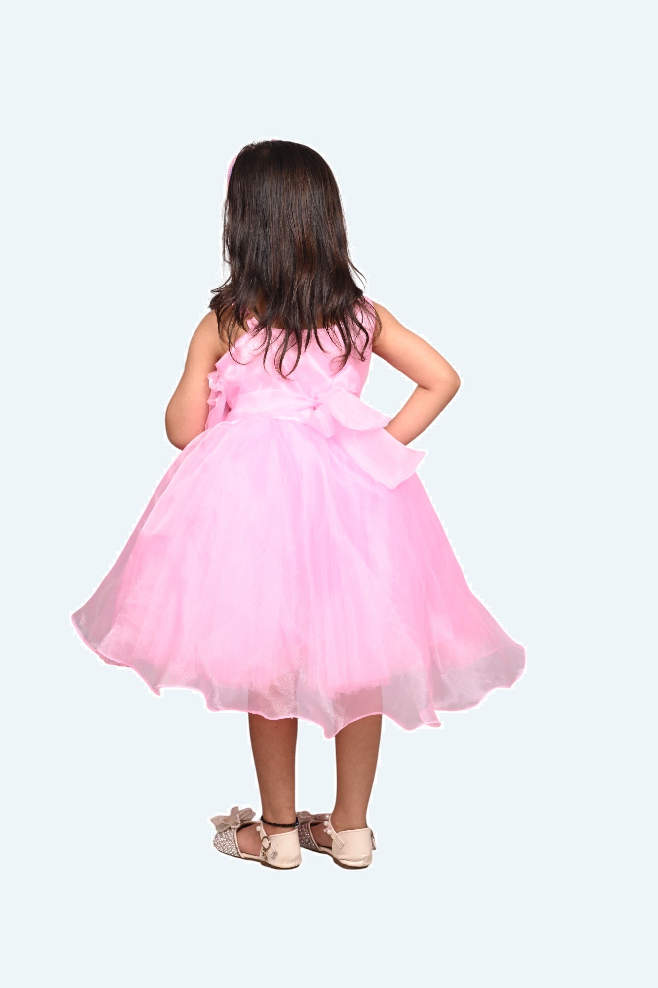 Girls pink casual frock m250049