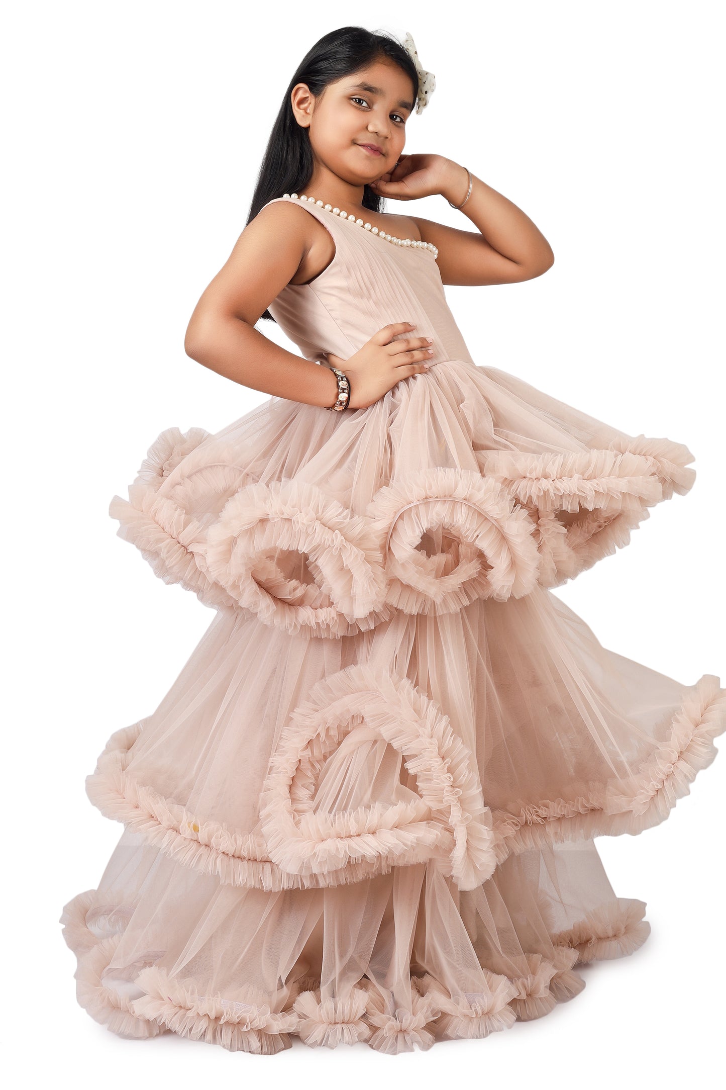 Girls Champagne Gown length Party dress M232201