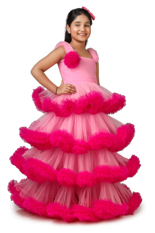 Girls Pink Gown length Party dress M230801