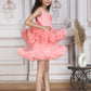 Girls Peach Knee length Party frock