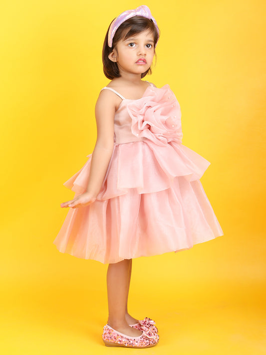 Girls champagne  Party frock m240016
