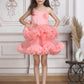 Girls Peach Knee length Party frock
