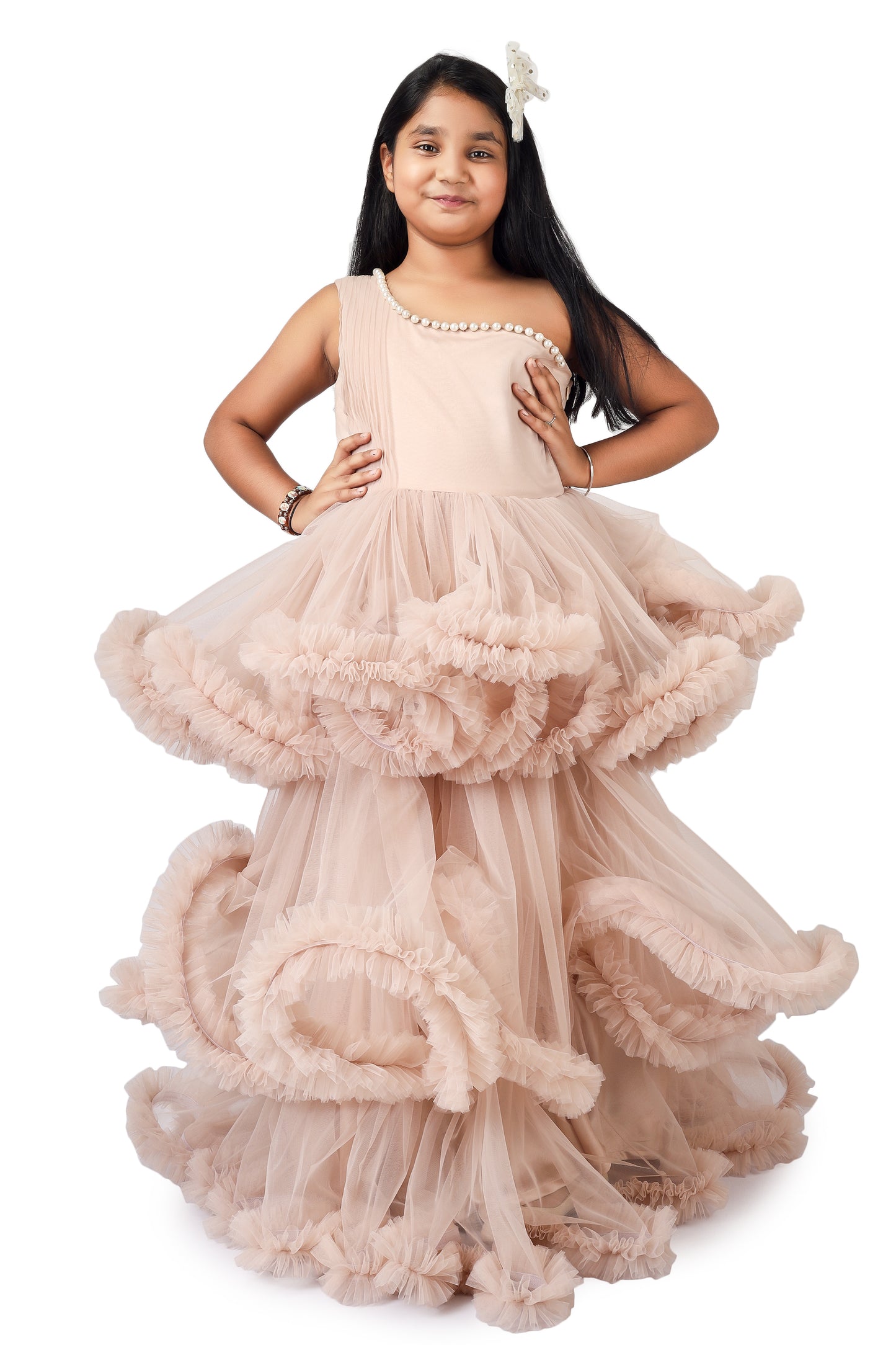 Girls Champagne Gown length Party dress M232201