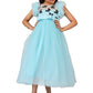 Girls blue knee length Party frock m234901