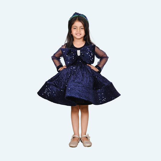 Girls blue casual frock m250047