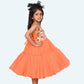 Girls orange casual frock m250039