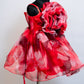 Girls Red knee length Casual frock m240062