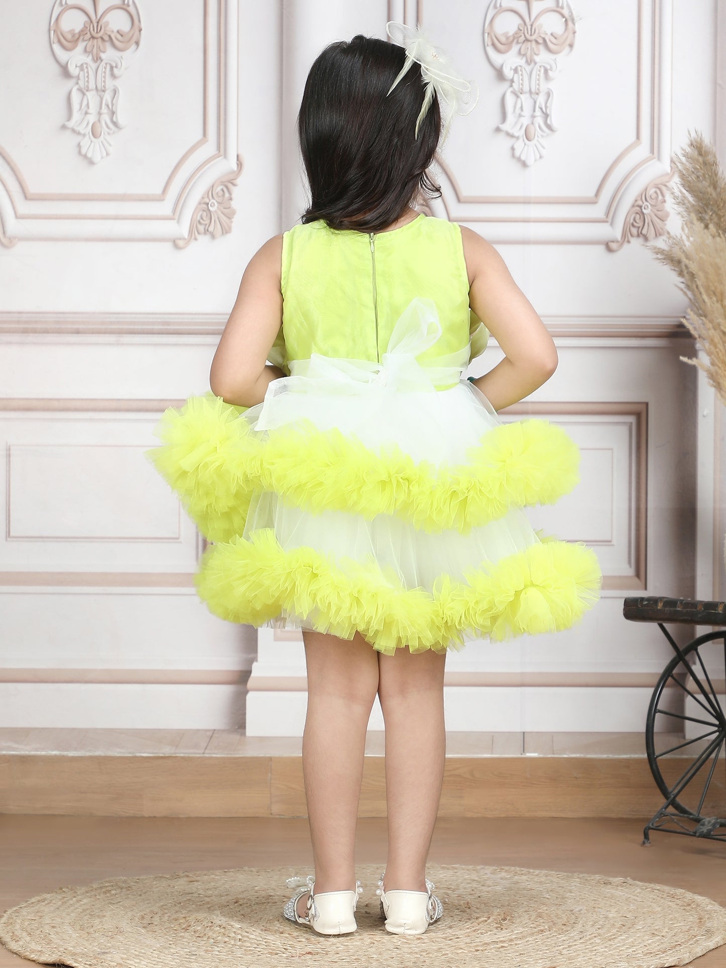 Girls Yellow Party Dress