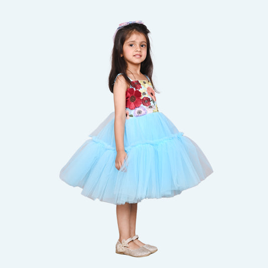 Girls blue casual frock m250038