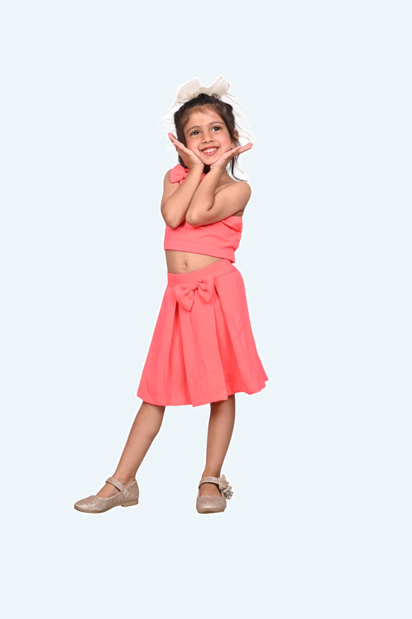 Girls knee length coord set