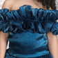 Girls teal Gown length Party frock m250287