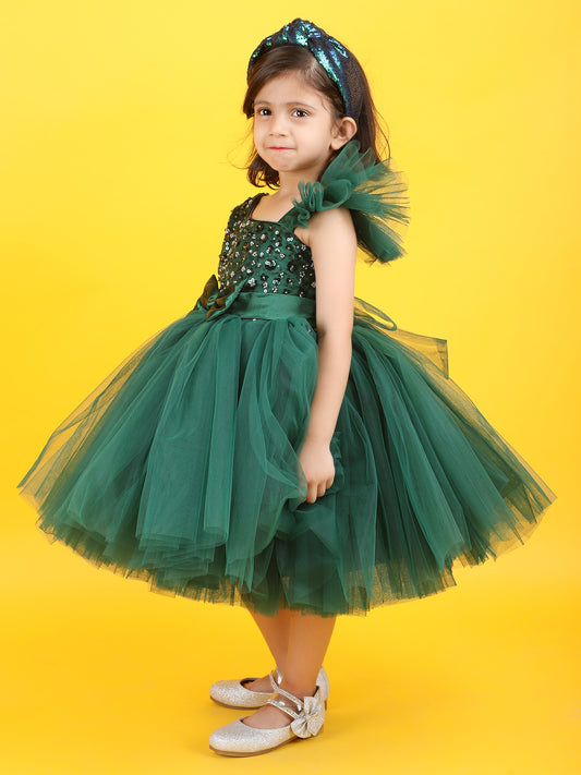 Girls green  Party frock m240015