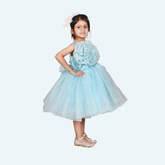Girls blue casual frock m250050