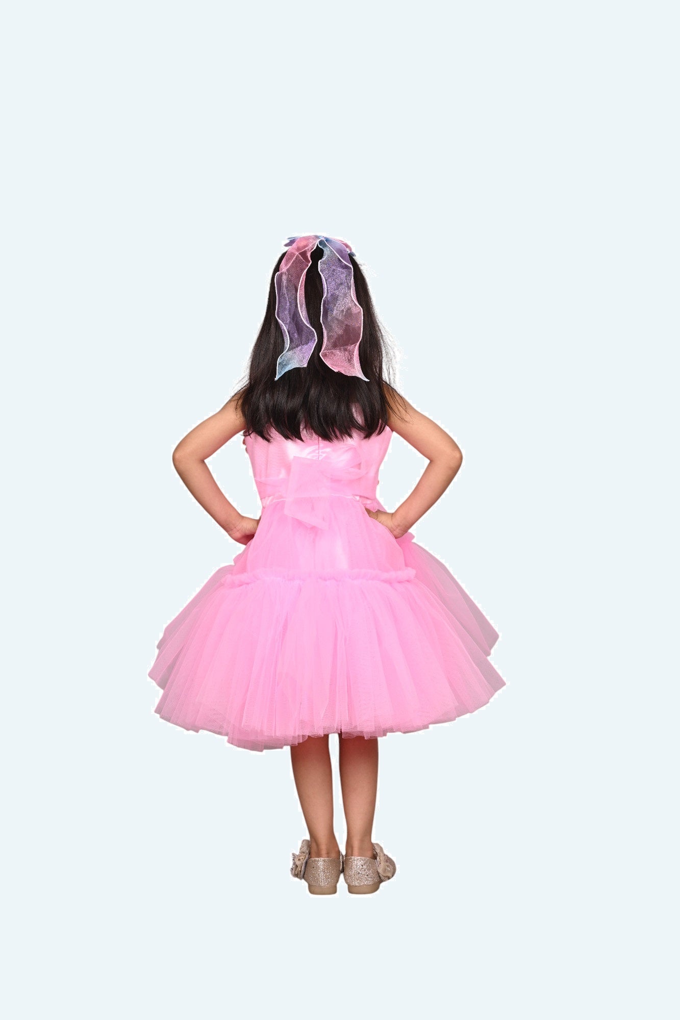 Girls pink casual frock m250037