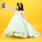 Girls green Gown length Party dress M240010