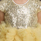 Girls gold Knee length Party frock