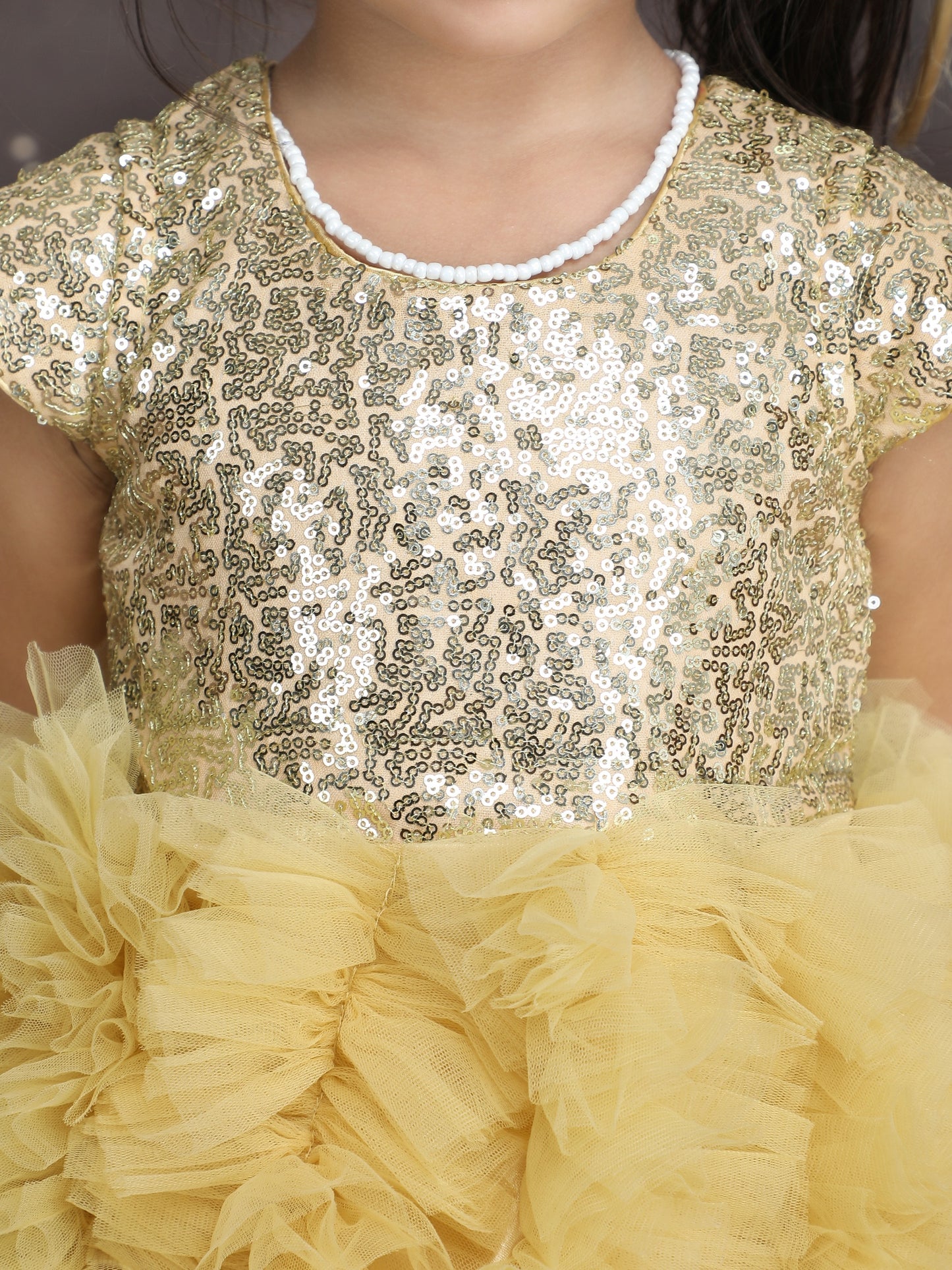 Girls gold Knee length Party frock