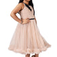Girls champagne knee length Party frock m234101
