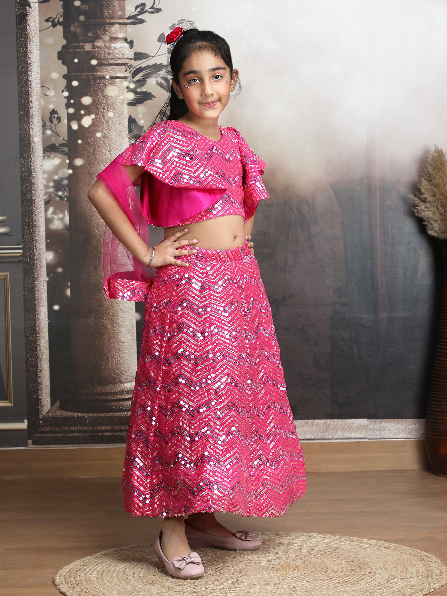 Girls Magenta Party Dress