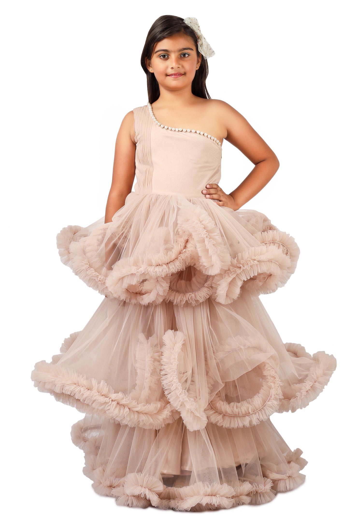 Girls Champagne Gown length Party dress M232201