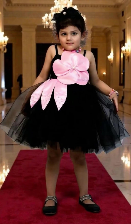 Girls black  Party frock m240045